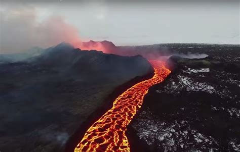 How Crazy': Stunning Drone Video Footage Captures 'Red Hot Lava Lake in ...