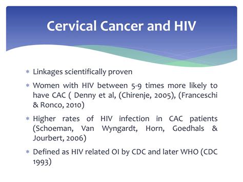 Ppt Cervical Cancer And Women Living With Hiv A Call To Action