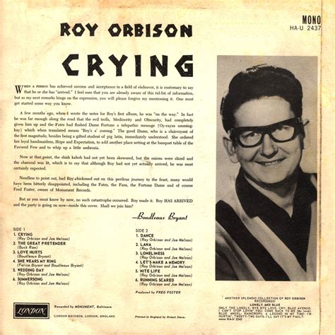 1962 Crying Roy Orbison Rockronología