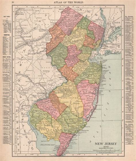 New Jersey Antique And Vintage Maps And Prints
