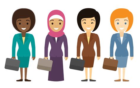 Businesswomen Characters Of Different Ethnicity In Flat Style 616953