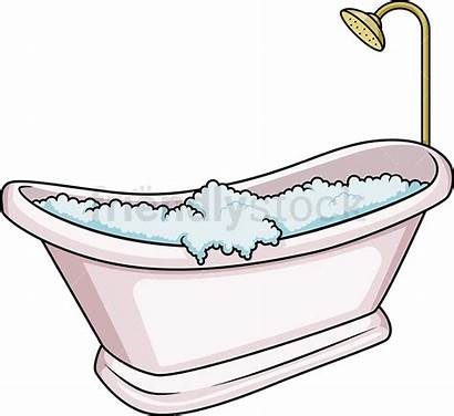 Bathtub Cartoon Clipart Clip Tub Water Shower