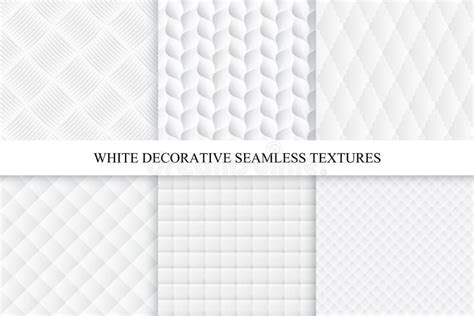 Seamless White Decorative Textures Stock Vector Illustration Of