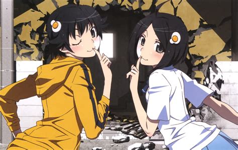 anime tsukihi araragi 1080p monogatari series karen araragi hd wallpaper