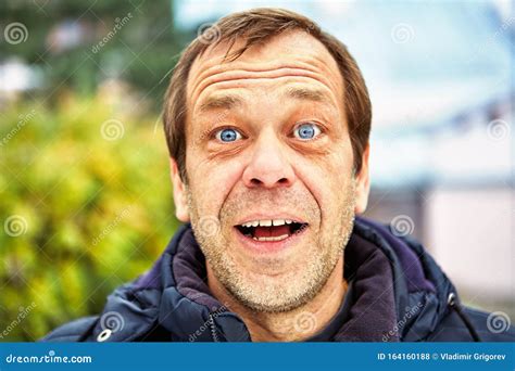 Street Photo Of A Surprised Middle Aged Man Stock Photo Image Of