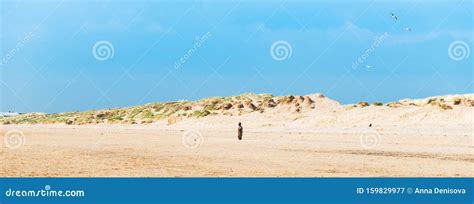 Sandy Crosby Beach Near Liverpool On A Sunny Day Stock Image Image Of