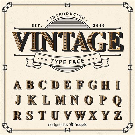 Free Vector Vintage Alphabet