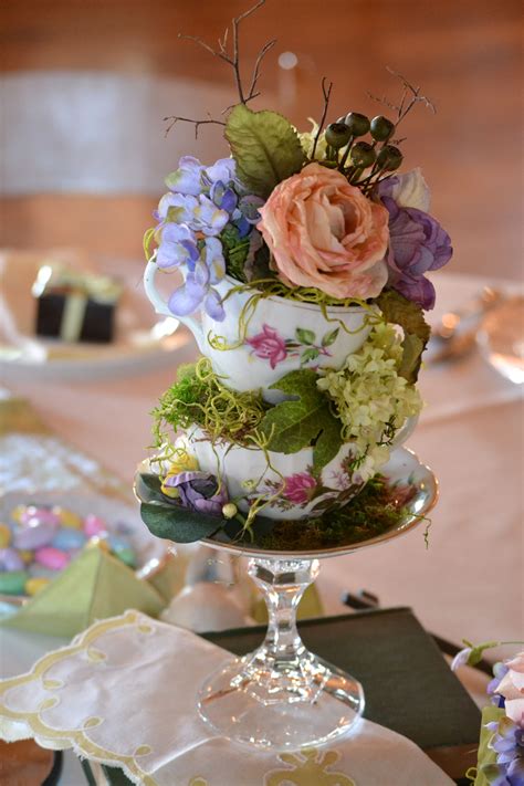 I Made Topsy Turvy Teacup Table Arrangements For All Tables Tea Party