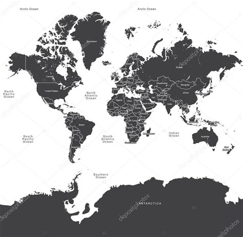 Mapa Del Mundo Detallado Con Los Paises Ilustracion Vectorial Vector Images