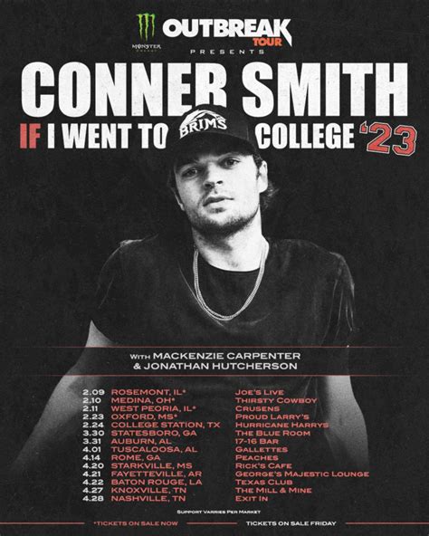 Rising Country Star Conner Smith Hits The Road For The Monster Energy