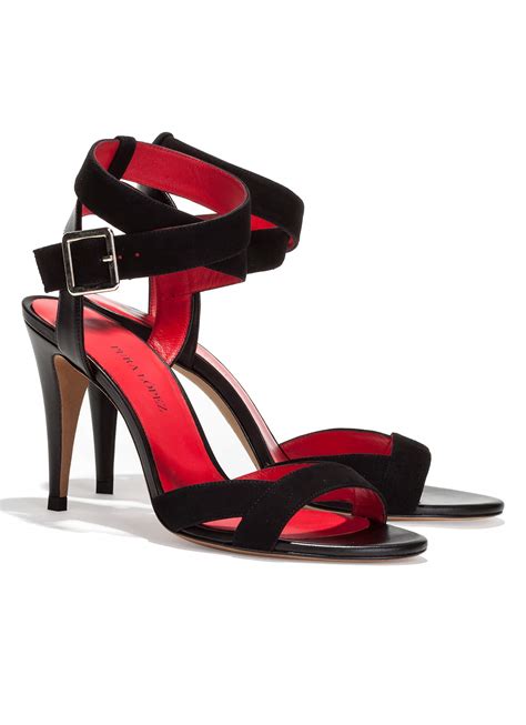Black Suede High Heel Sandals Online Shoe Store Pura Lopez Pura Lopez