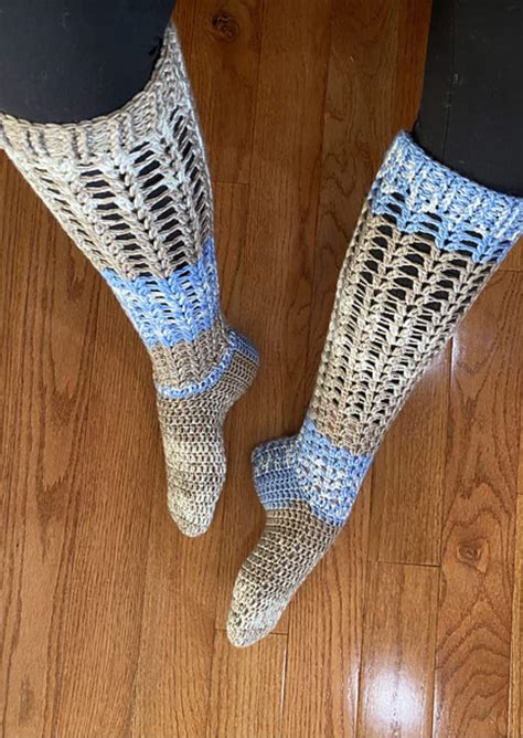 Easy Knee High Socks Crochet Pattern Fosbas Designs