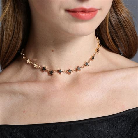Ingemark Golden Color Star Pendant Collar Chokers Necklace Luxury Maxi