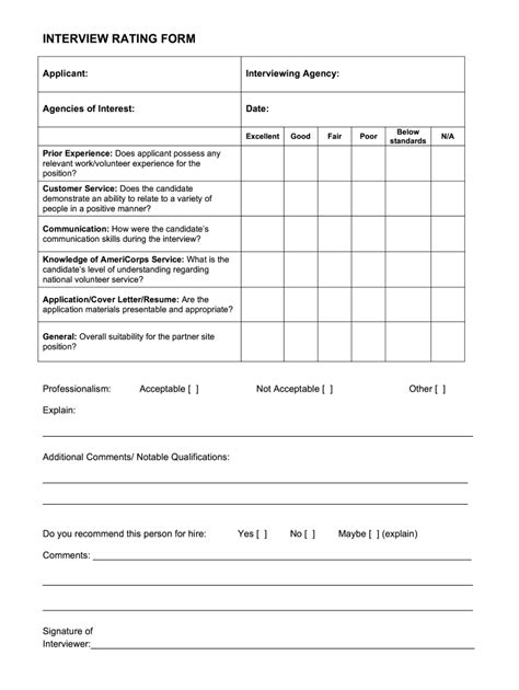 Interview Rating Scale Example Fill Out And Sign Online Dochub