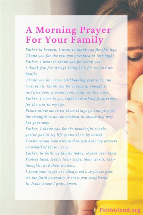 Best family prayer quotes selected by thousands of our users! A Morning Prayer for Your Family | Faith Island