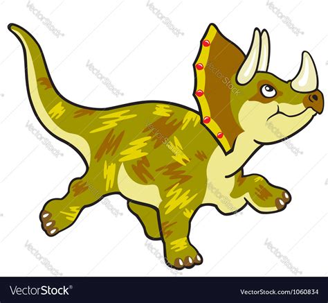 Cartoon Dinosaur Triceratops Royalty Free Vector Image