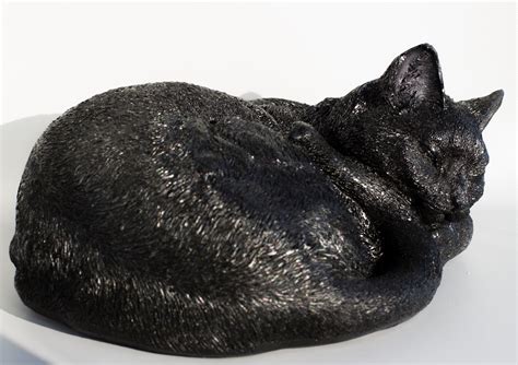 Black Cat Urn For Ashes Cremation Urn Pet Sleeping Cat Etsy