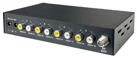 4 Input Composite Video Audio To RF Coax TV Modulator
