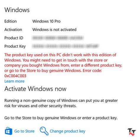 How To Fix Error Code 0xc004c003 In Windows 10 Solved