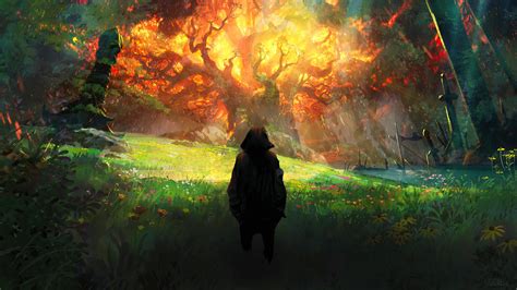 Fantasy Burning World Tree Teldrassil World Of Warcraft Wow Video