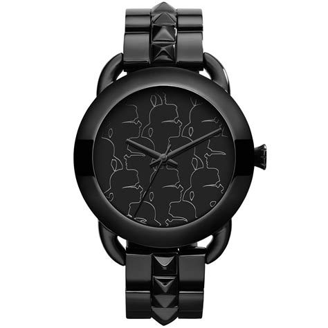 Karl Lagerfeld Womens Black Ionplated Stainless Steel Bracelet Watch