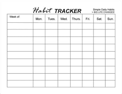Wall Hangings Weekly Weight Loss Habit Tracker Pdf Home Living Home