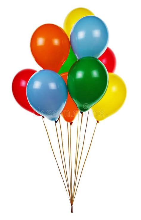 Party Balloons Colorful Helium Party Balloons On White Background