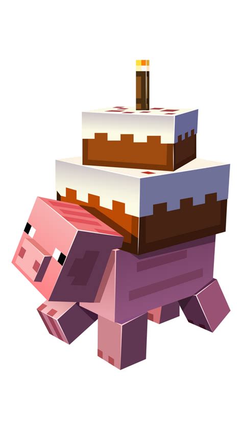 An Image Of A Minecraft Pig With Blocks On Its Back
