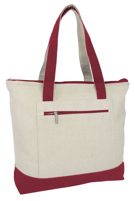 Heavy Canvas Zippered Shopping Tote Bagswholesale Canvas Tote Bags