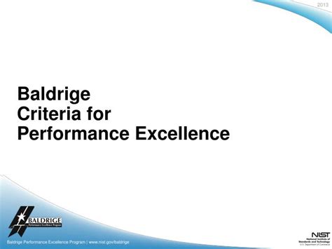 Ppt Baldrige Criteria For Performance Excellence Powerpoint