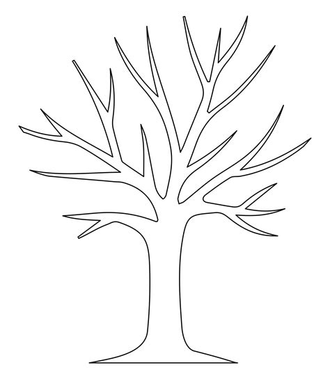 Printable Tree Pattern With Branches Tree Drawing Simple Tree
