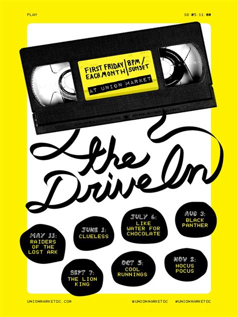 This classic drive in experience is just waiting to give the family that retro movie their schedule changes with the sunset, and it also changes every week, so there is always something new to see. Union Market's Drive-In Movie Schedule