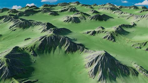 large Mountainous Terrain 8k with Element3D