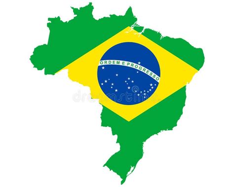 Bandiera Sulla Mappa Del Brasile Illustrazione Vettoriale