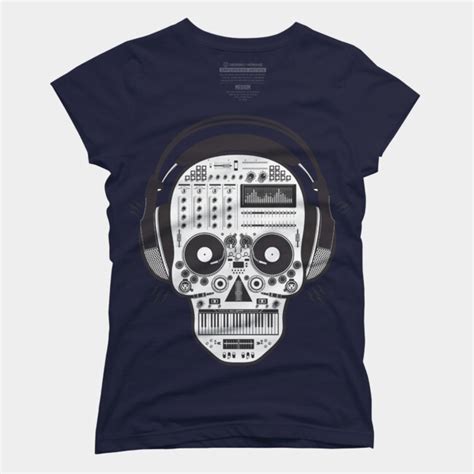 Skull Dj T Shirt By Exclusiveape Design By Humans
