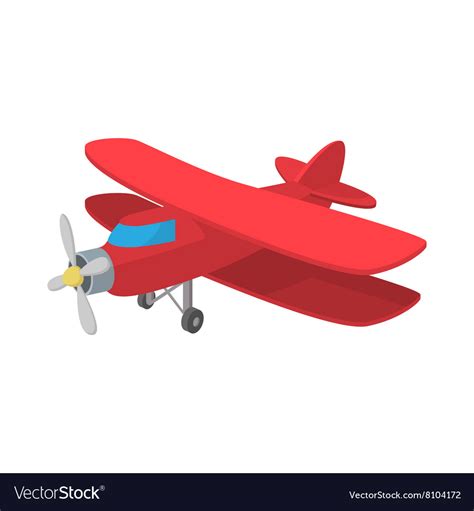 Biplane Icon Cartoon Style Royalty Free Vector Image