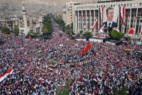 Syrians Rally In Support Of Assad The New York Times