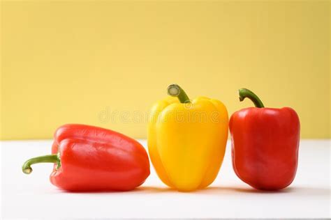 Fresh Red And Yellow Bell Peppers Stock Image Image Of Paprika