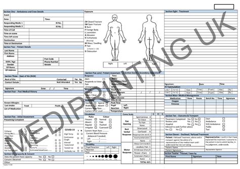 A4 Patient Report Forms Ambulance Medic First Aid A4 Complete Pad