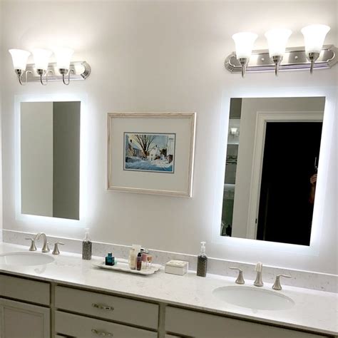 Side Lighted Led Bathroom Vanity Mirror 20 X 28 Rectangular