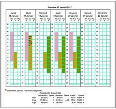 Planning assistante maternelle hebdomadaire vertical  Calendriers 2019
