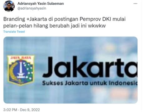 Sukses Jakarta Untuk Indonesia Branding Pemprov Dki Jadi Gunjingan