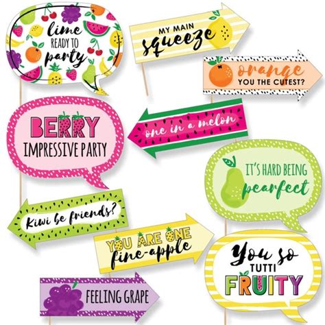 Tutti Fruity Photo Booth Props Frutti Summer Photo Booth Prop Kit