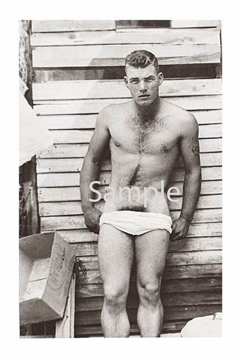 1940s Foto Reprint Near Nude Soldier Teases Gay Buddy And Pulls Etsyde