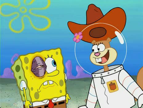 While trying to wrestle open the cap off of a tube of toothpaste spongebob accidentally punches himself in the face leaving behind a hideous black eye. SpongeBuddy Mania - SpongeBob Episode - Blackened Sponge