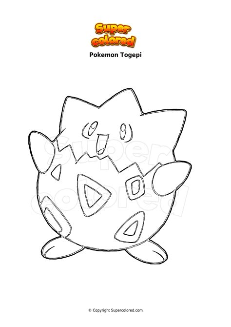 Togepi Coloring Pokemon Colouring Printable Togetic Fairy Template Pok