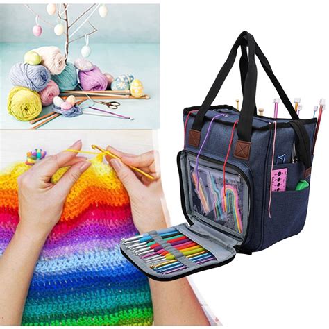 Tebru Storage Bagoxford Cloth Knitting Storage Bag Yarn Crochet