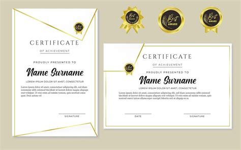 Modèle De Certificat De Diplôme élégant Vecteur Premium