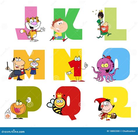 Joyful Cartoon Alphabet Collection 2 Vector Illustration