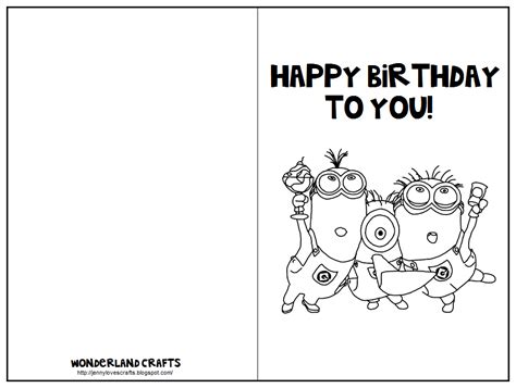 Wonderland Crafts Birthday Printable Folding Birthday Cards Munoz Ron